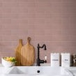 Metro Brick Flat Gloss Pink Powder 10cm x 30cm Wall Tile
