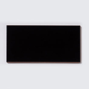 Metro Brick Flat Matt Black 10cm x 20cm Wall Tile