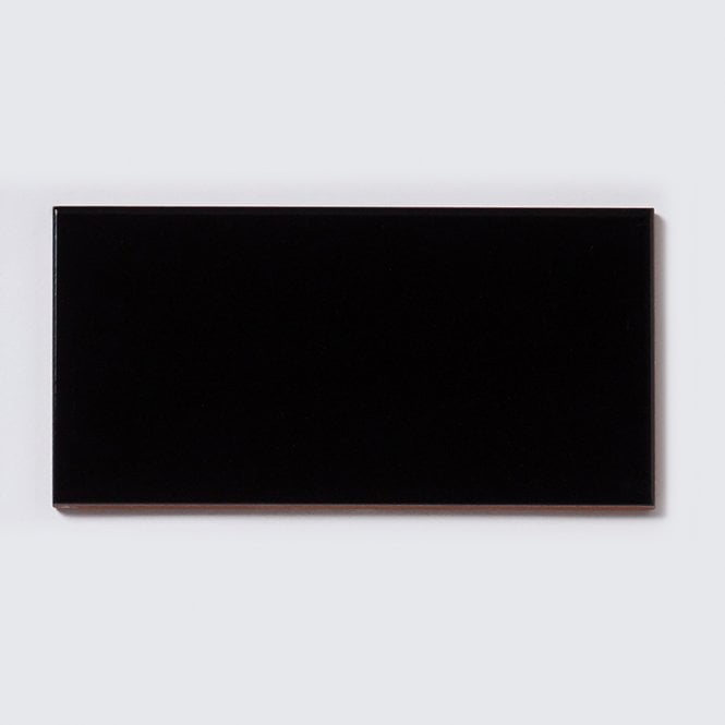 Metro Brick Flat Matt Black 10cm x 20cm Wall Tile
