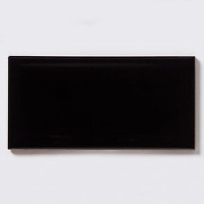 Metro Brick Gloss Black 10cm x 20cm Wall Tile