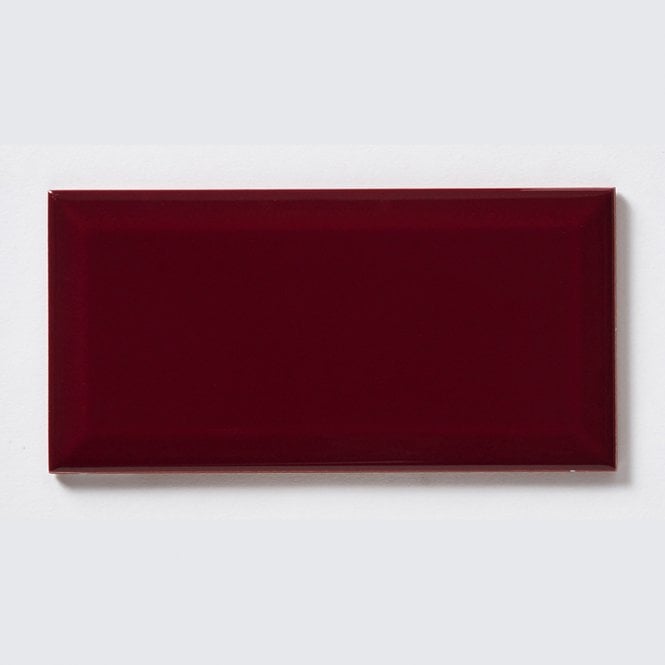 Metro Brick Gloss Burgundy 10cm x 20cm Wall Tile
