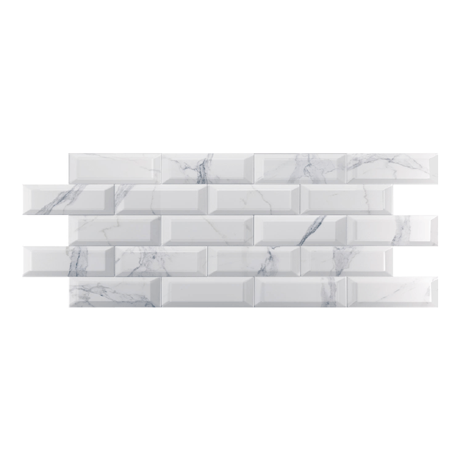 Metro Brick Gloss Calacatta Gris 10cm x 30cm Wall Tile