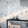 Metro Brick Gloss Calacatta Gris 10cm x 30cm Wall Tile