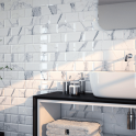 Metro Brick Gloss Calacatta Gris 10cm x 30cm Wall Tile