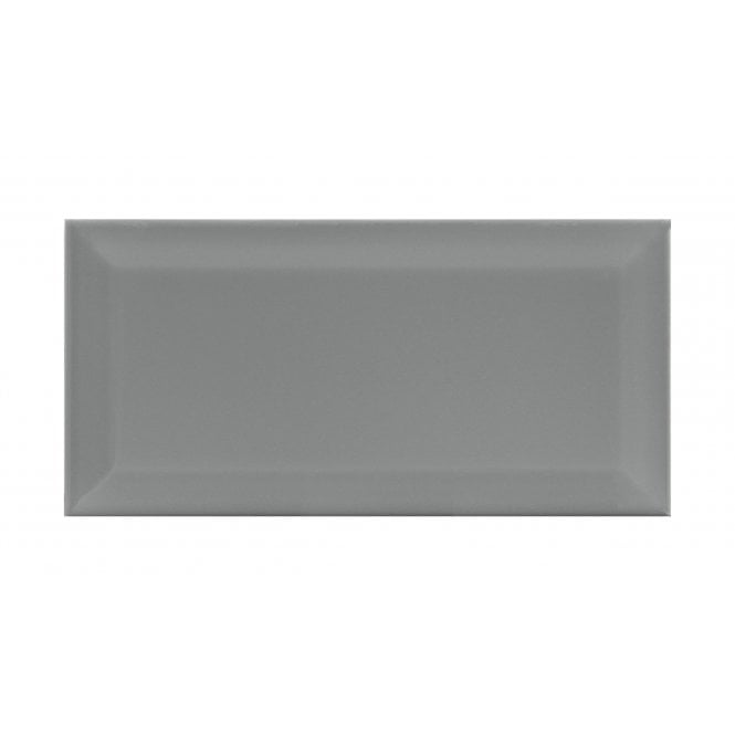Metro Brick Gloss Chelsea Grey 10cm x 20cm Bevelled Wall Tile