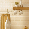 Metro Brick Gloss Dark Cream 10cm x 20cm Wall Tile