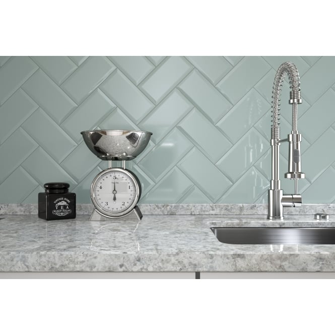 Metro Brick Gloss Duck Egg 10cm x 20cm Wall Tile