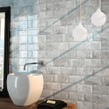 Ribesalbes Ceramica Metro Brick Gloss Forest Gris 10cm x 30cm Wall Tile