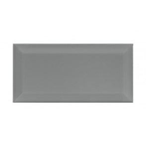 Metro Brick Gloss Grey Ash 10cm x 20cm Bevelled Wall Tile