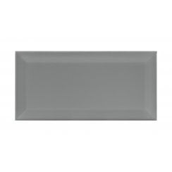 Metro Brick Gloss Grey Ash 10cm x 20cm Bevelled Wall Tile