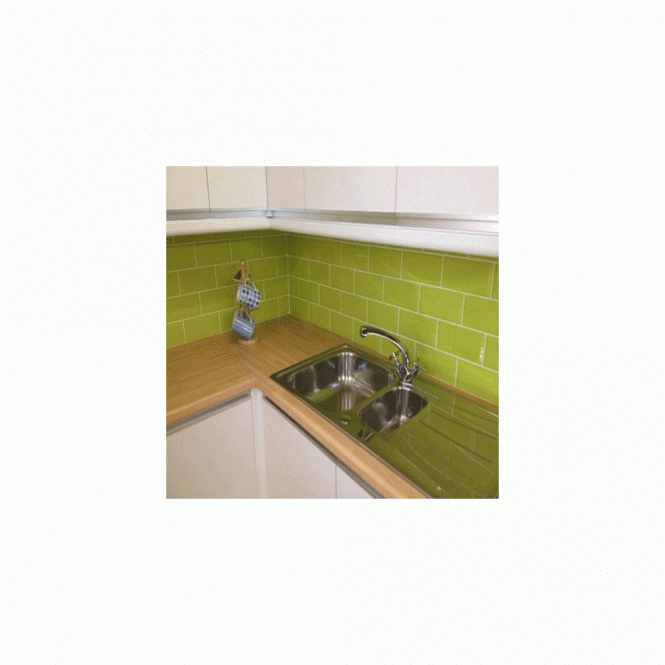 Metro Brick Gloss Lime 10cm x 20cm Wall Tile