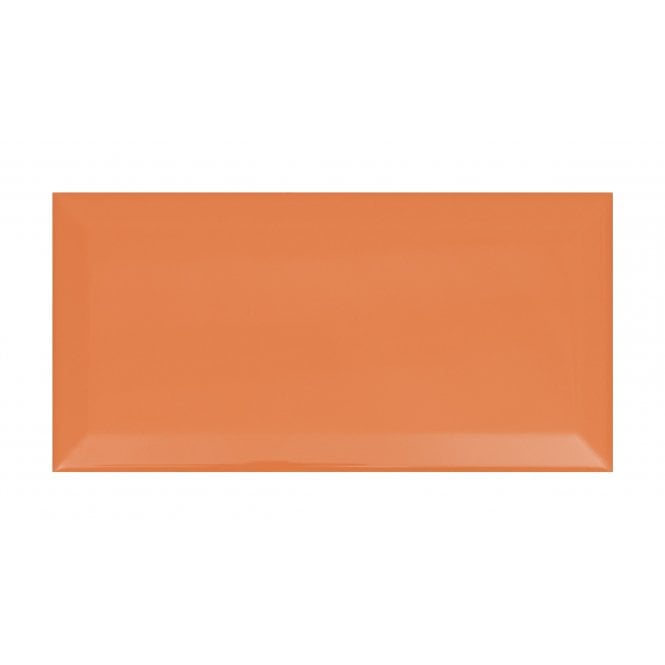 Metro Brick Gloss Orange 10cm x 20cm Wall Tile