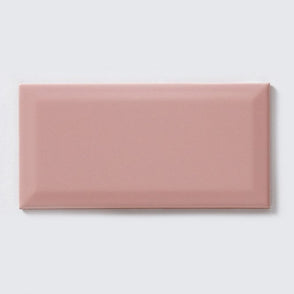 Metro Brick Gloss Pastel Pink 10cm x 20cm Wall Tile