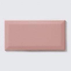 Metro Brick Gloss Pastel Pink 10cm x 20cm Wall Tile