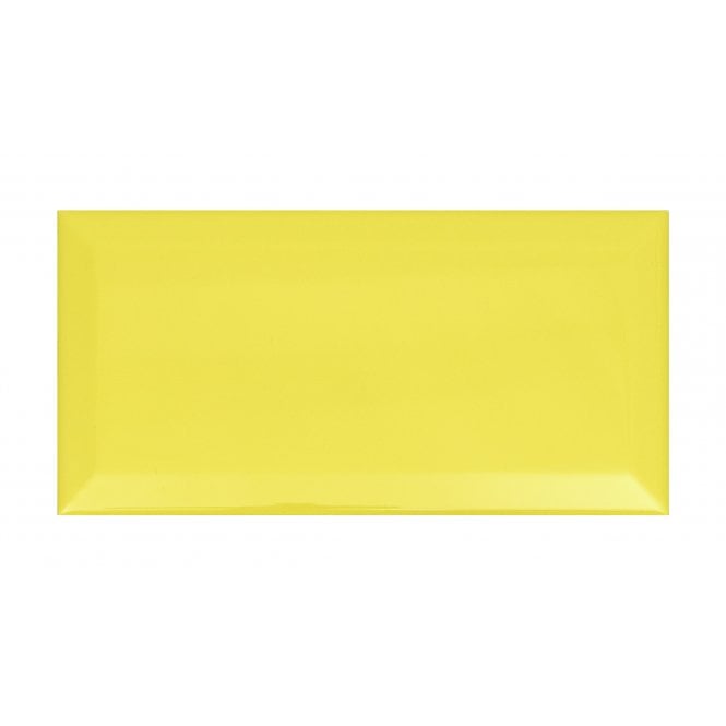 Metro Brick Gloss Yellow 10cm x 20cm Wall Tile