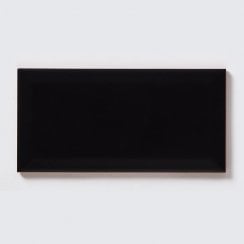 Metro Brick Matt Black 10cm x 20cm Wall Tile