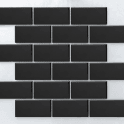 Metro Flat Gloss Black 29.55cm x 29.1cm (4.5cm x 9.5cm) Mosaic Tile
