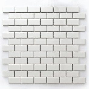 Metro Flat Gloss White 30cm x 30cm (2.3cm x 4.8cm) Mosaic Tile