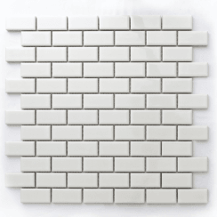 Metro Flat Gloss White 30cm x 30cm (2.3cm x 4.8cm) Mosaic Tile