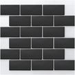 Metro Flat Matt Black 29.55cm x 29.1cm (4.5cm x 9.5cm) Mosaic Tile