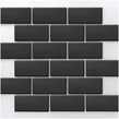 Metro Flat Matt Black 29.55cm x 29.1cm (4.5cm x 9.5cm) Mosaic Tile