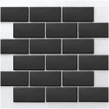 Metro Flat Matt Black 29.55cm x 29.1cm (4.5cm x 9.5cm) Mosaic Tile