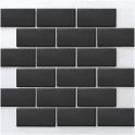 Metro Flat Matt Black 29.55cm x 29.1cm (4.5cm x 9.5cm) Mosaic Tile