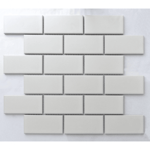 Metro Flat Matt White 29.55cm x 29.1cm (4.5cm x 9.5cm) Mosaic Tile