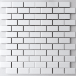 Metro Flat Matt White 30cm x 30cm (2.3cm x 4.8cm) Mosaic Tile