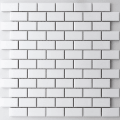 Metro Flat Matt White 30cm x 30cm (2.3cm x 4.8cm) Mosaic Tile