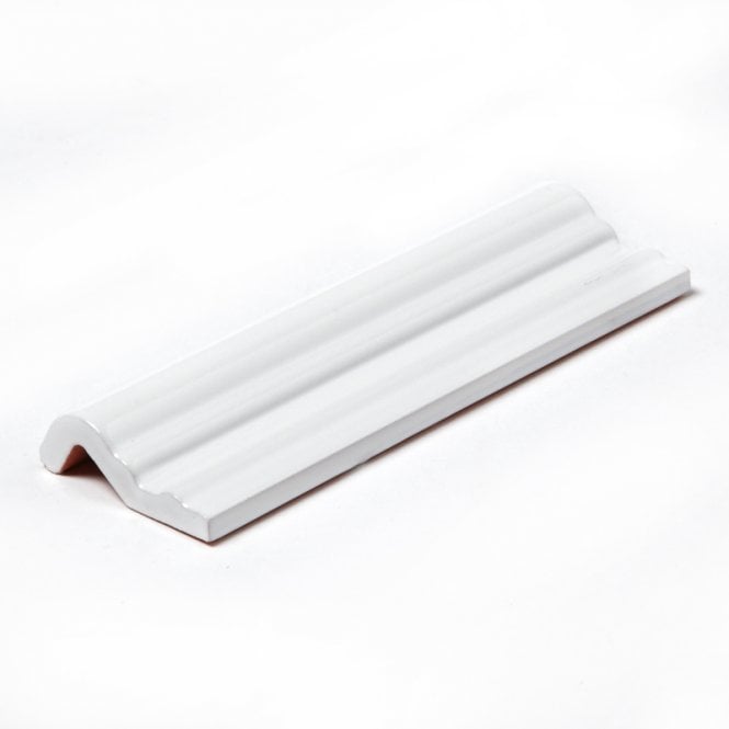 Metro White 5cm x 15cm Dado Border Tile