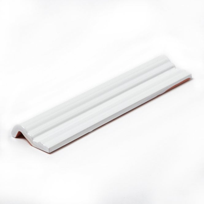 Metro White 5cm x 20cm Dado Border Tile