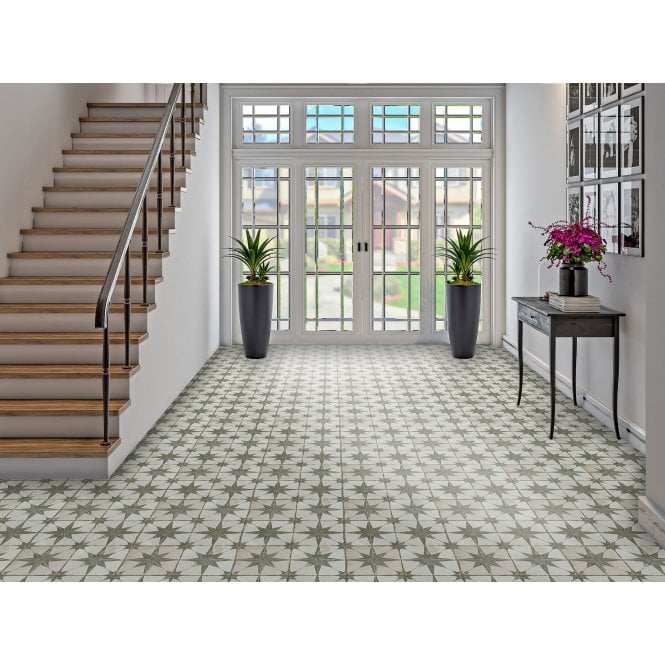 Metropolistyle Star Laurel Pattern 45cm x 45cm Wall & Floor Tile