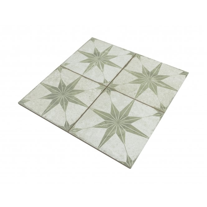 Metropolistyle Star Laurel Pattern 45cm x 45cm Wall & Floor Tile
