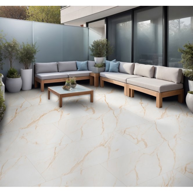Miami Marble Gold 60cm x 120cm x 2cm Slab Outdoor Tile Pallet Deal
