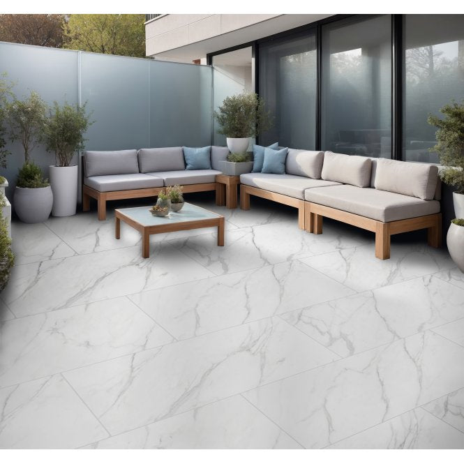 Miami Marble Grey 60cm x 120cm x 2cm Slab Outdoor Tile Pallet Deal