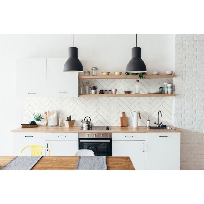 Microline White Gloss 5cm x 20cm Wall Tile