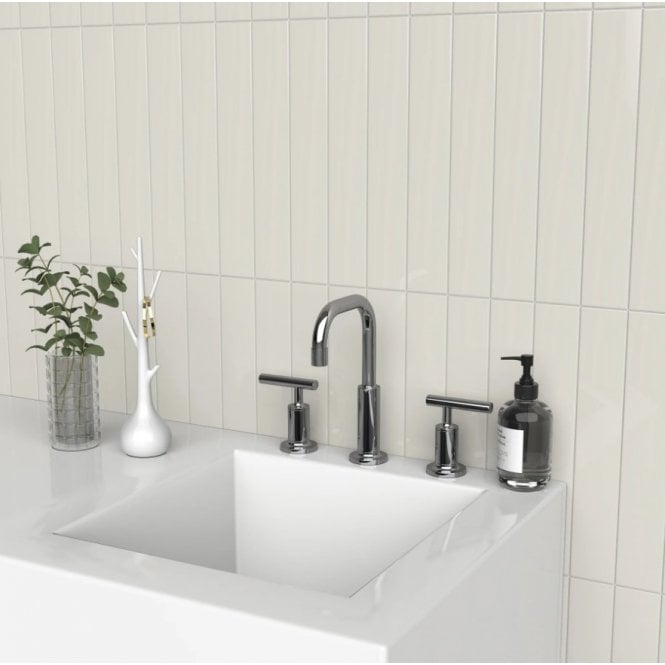 Microline White Gloss 5cm x 30cm Wall Tile