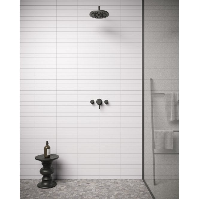 Microline White Gloss 5cm x 30cm Wall Tile