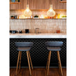 Midnight Black Gloss 27.3cm x 25.9cm Fan Mosaic Tile