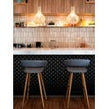 Midnight Black Gloss 27.3cm x 25.9cm Fan Mosaic Tile