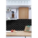Midnight Black Gloss 27.3cm x 25.9cm Fan Mosaic Tile