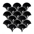 Midnight Black Gloss 27.3cm x 25.9cm Fan Mosaic Tile