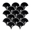 Midnight Black Gloss 27.3cm x 25.9cm Fan Mosaic Tile
