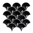 Midnight Black Gloss 27.3cm x 25.9cm Fan Mosaic Tile