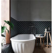 Midnight Black Matt 27.3cm x 25.9cm Fan Mosaic Tile