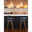 Midnight Black Matt 27.3cm x 25.9cm Fan Mosaic Tile