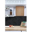 Midnight Black Matt 27.3cm x 25.9cm Fan Mosaic Tile
