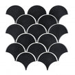 Midnight Black Matt 27.3cm x 25.9cm Fan Mosaic Tile