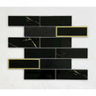 Midnight Gold Marble (4.8x14.8) 30cm x 30cm Mosaic Tile